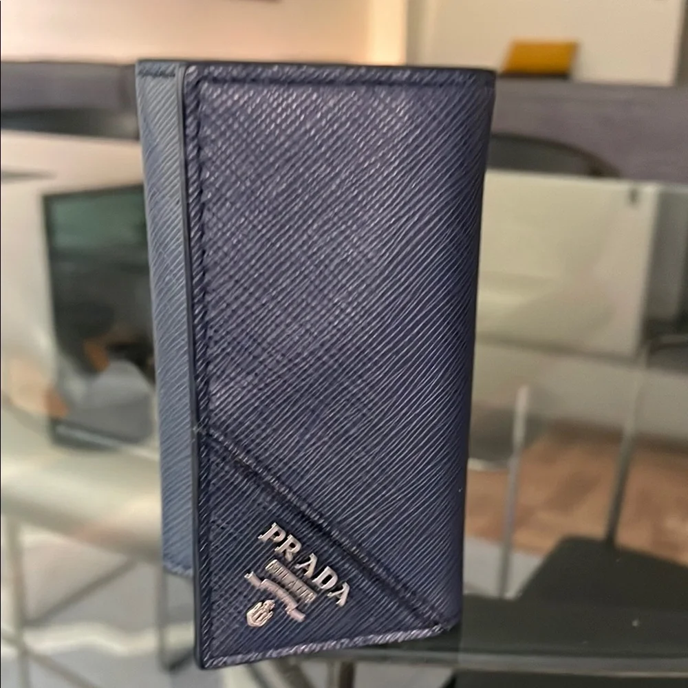Prada Dark Blue Leather Key Holder - Picture 4 of 7